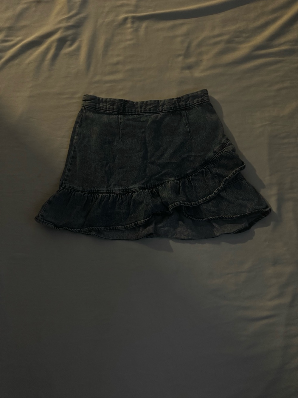 Aeropostale Ruffle Hem Denim mini skirt